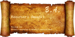Beszteri Amadil névjegykártya